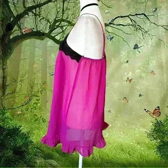 APT 9 Purple Mesh Slip With Black Lace Size L - Picture 4 of 7